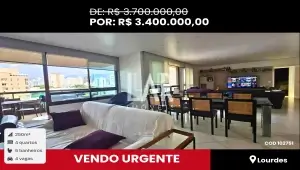 Apartamento de 4 quartos à venda, Lourdes, Belo Horizonte - MG