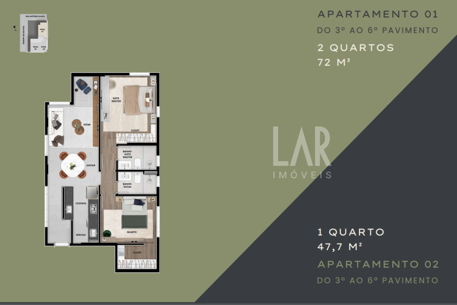 Apartamento de 1 quarto à venda, Lourdes, Belo Horizonte - MG