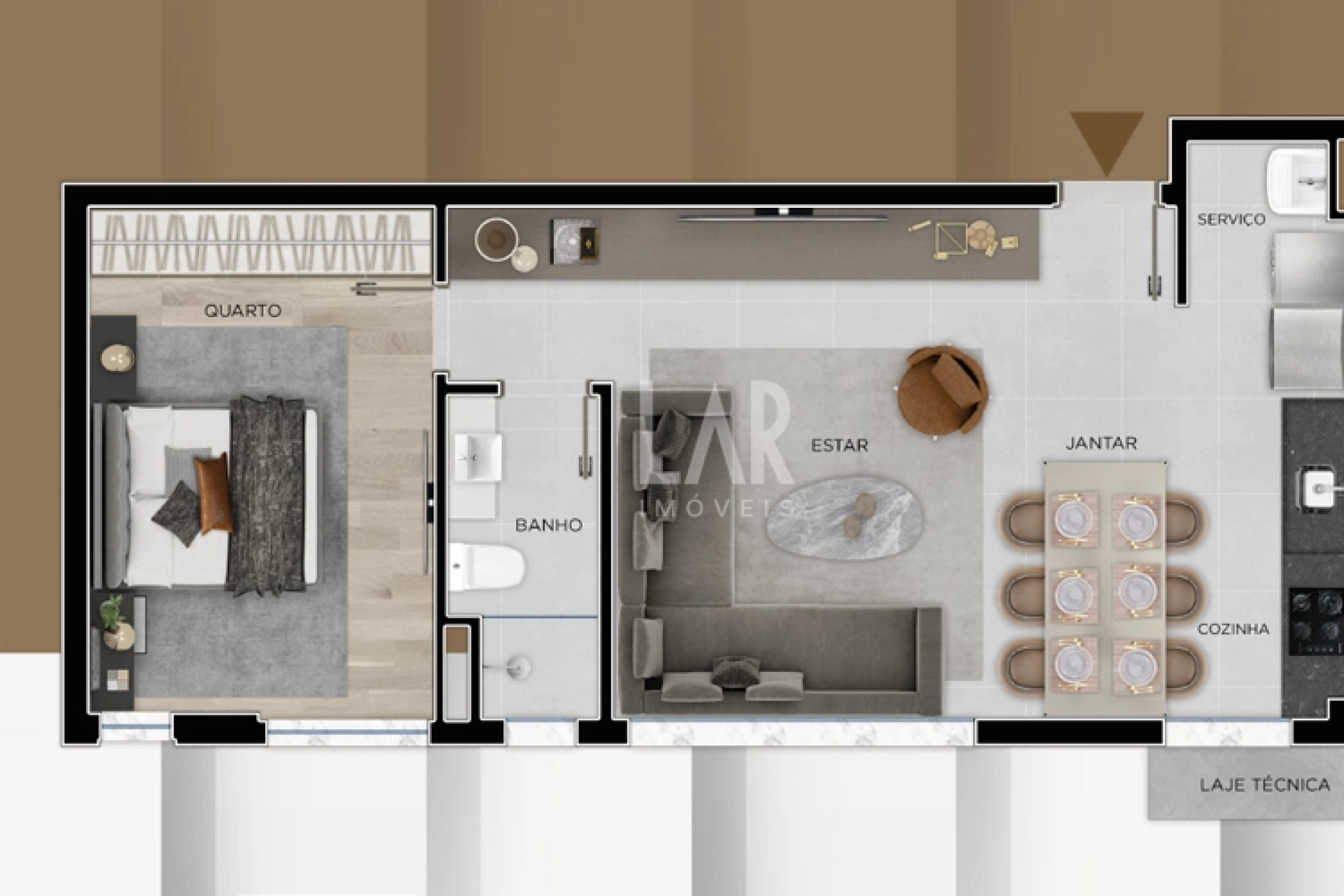 Apartamento de 1 quarto para alugar, Santo Agostinho, Belo Horizonte - MG