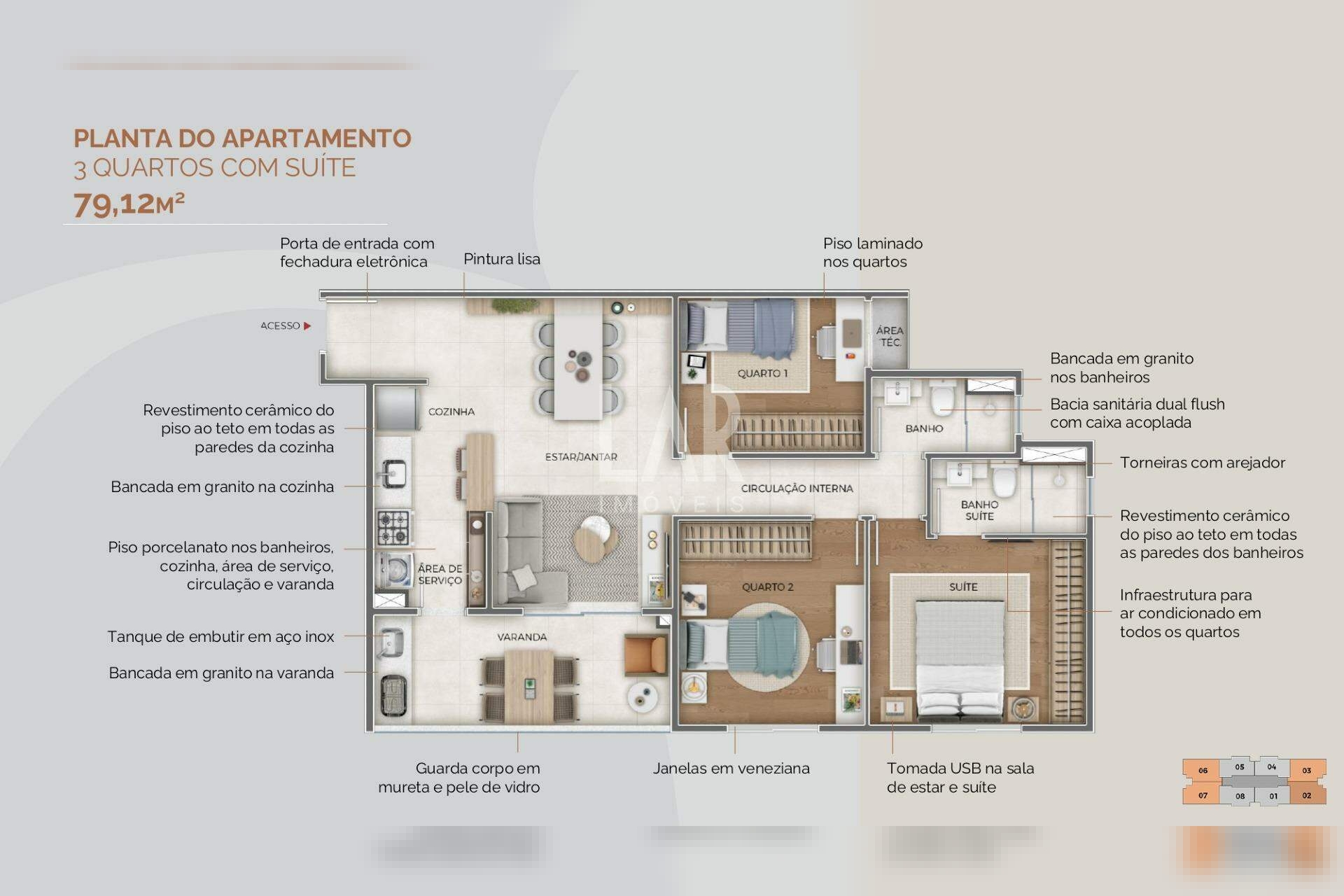 Apartamento de 3 quartos à venda, Gutierrez, Belo Horizonte - MG
