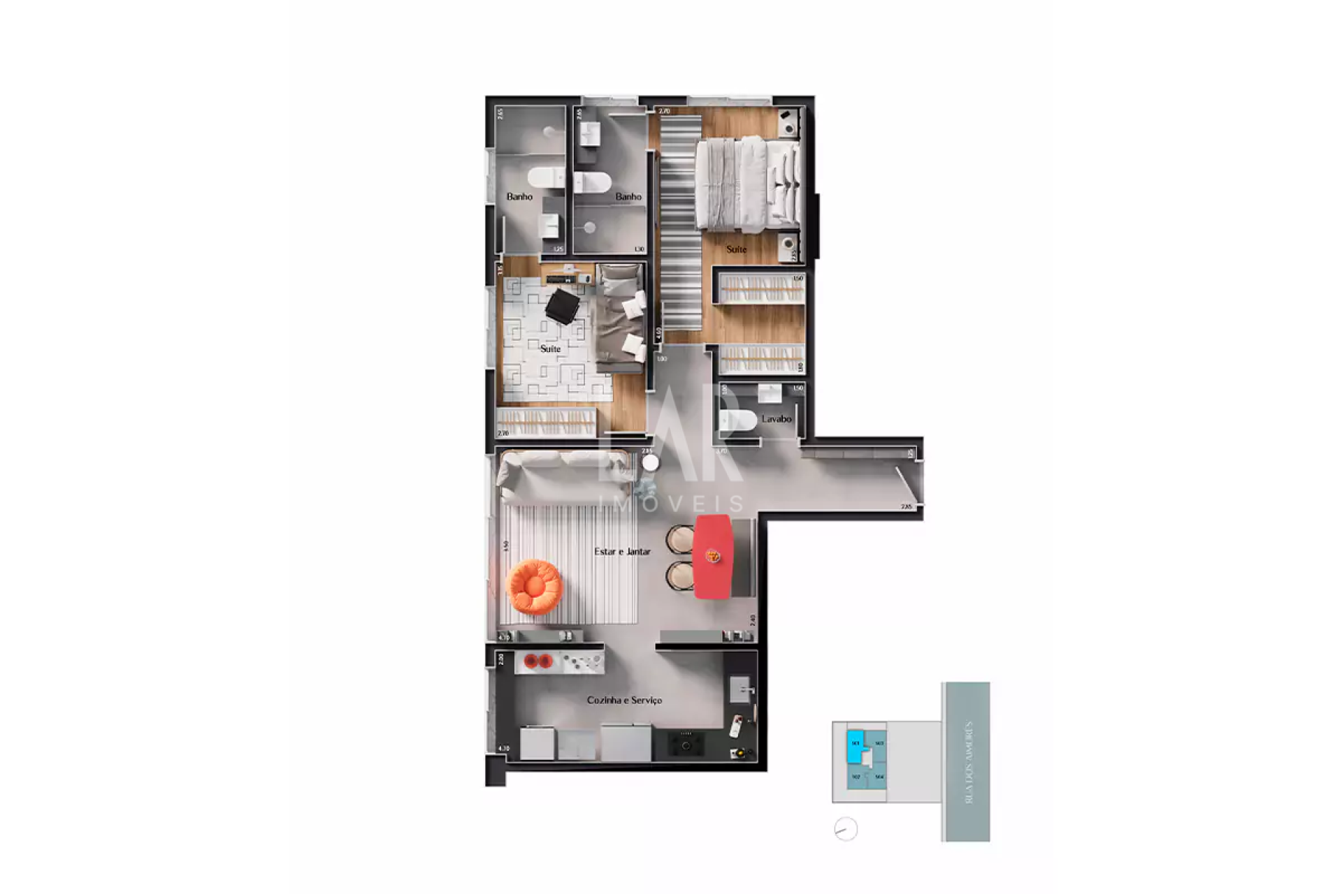 Cobertura de 1 quarto à venda, Lourdes, Belo Horizonte - MG