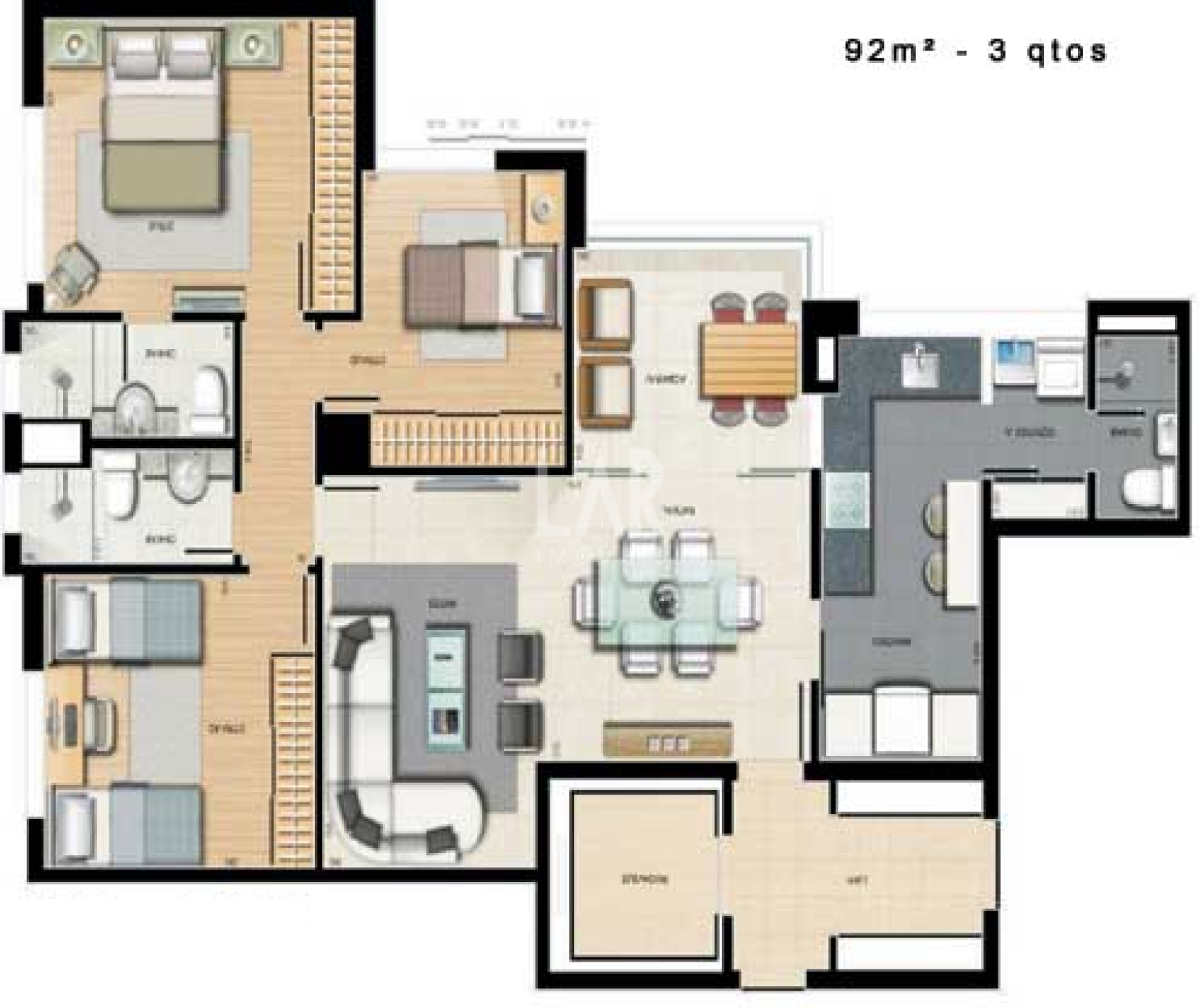 Apartamento de 3 quartos para alugar, Vila da Serra, Nova Lima - MG