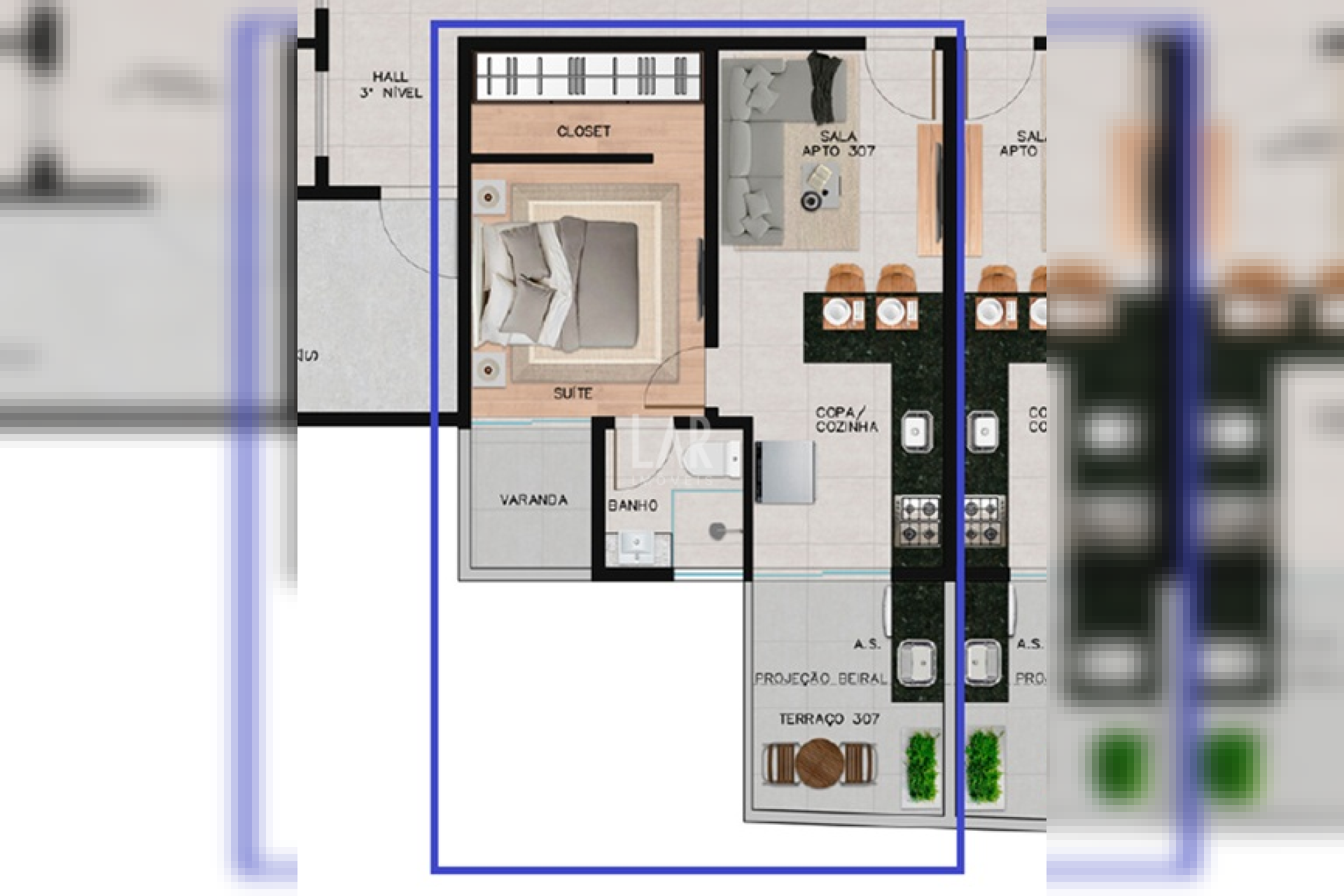 Apartamento de 1 quarto à venda, Barro Preto, Belo Horizonte - MG